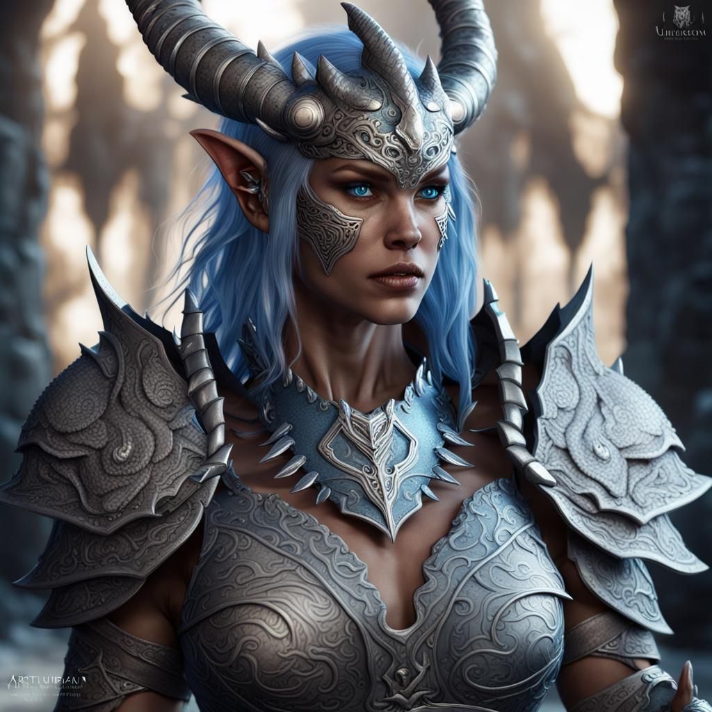 Dragonborn Barbarian in Detailed Matte Painting