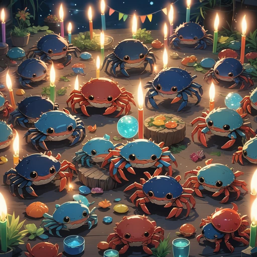 Chibi Crabs Party: Studio Ghibli Anime Visual