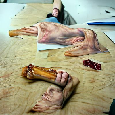 AI Generated Discarded Flesh Puppet Image