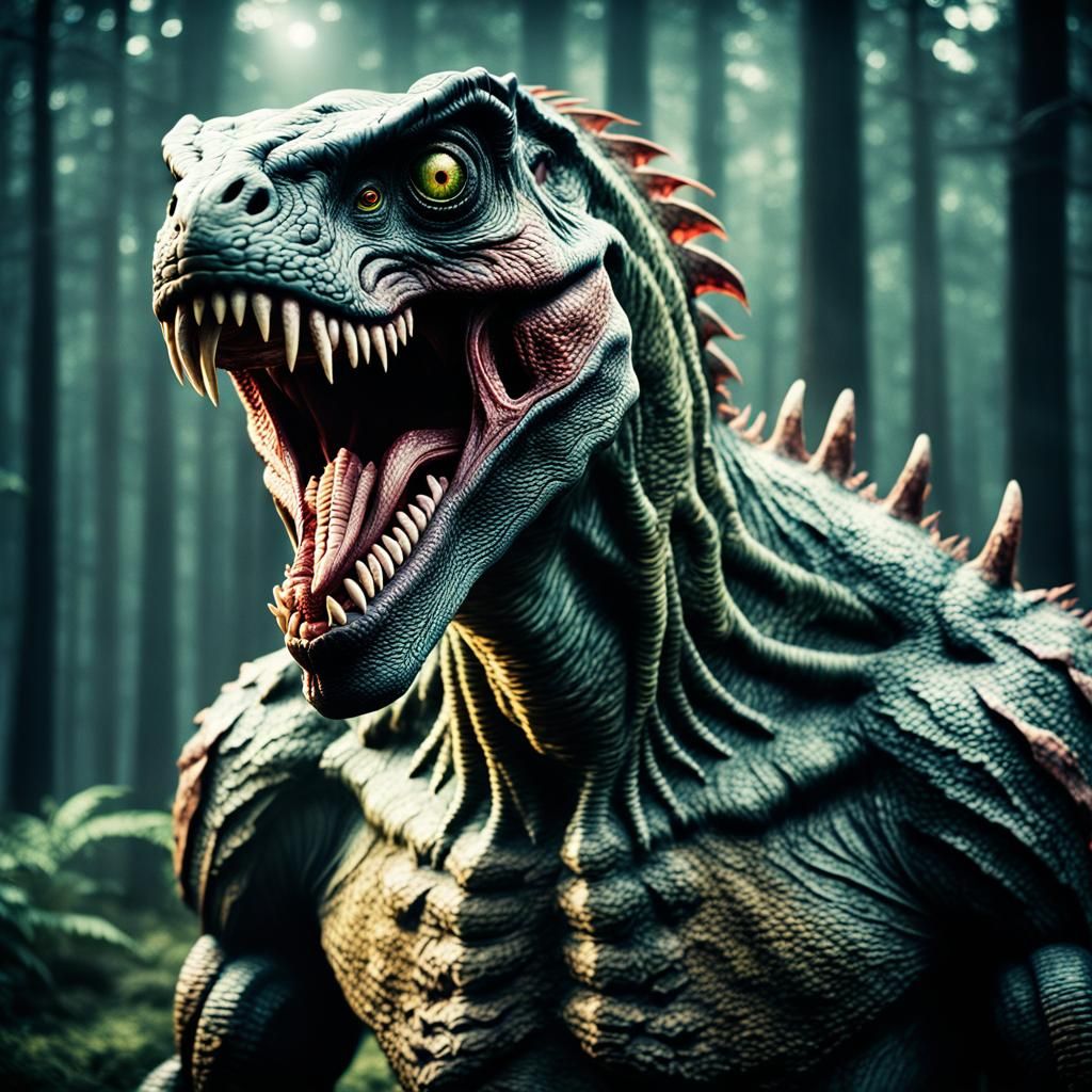 Cinematic Demonic Creature in Film Still