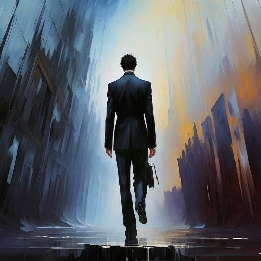 Surreal Abyss Walker: Trompe-l'œil Art