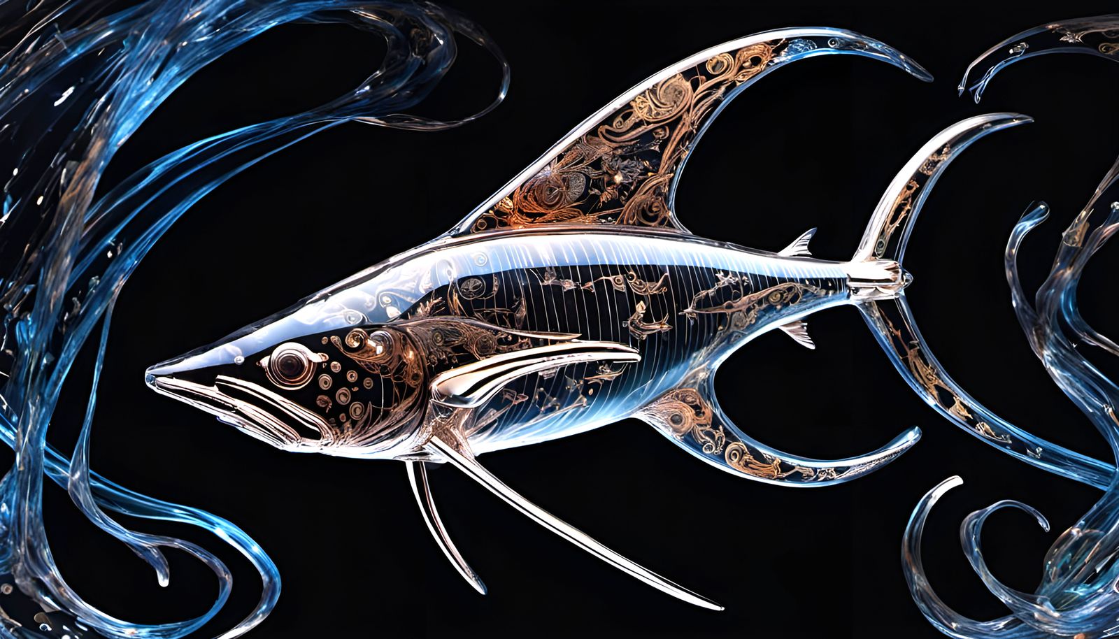 Murano life-sized blown Glass fish