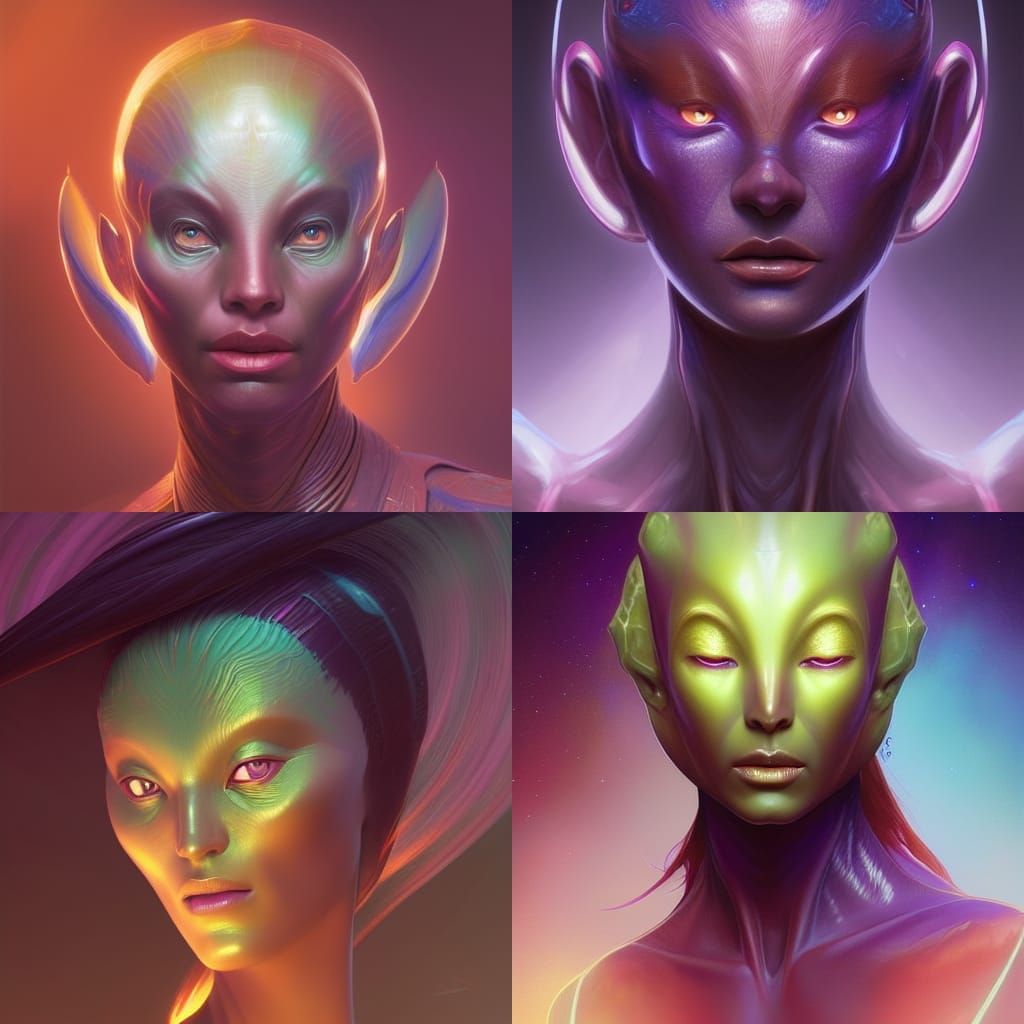 Detailed Portrait of a Pleiadian Alien Race