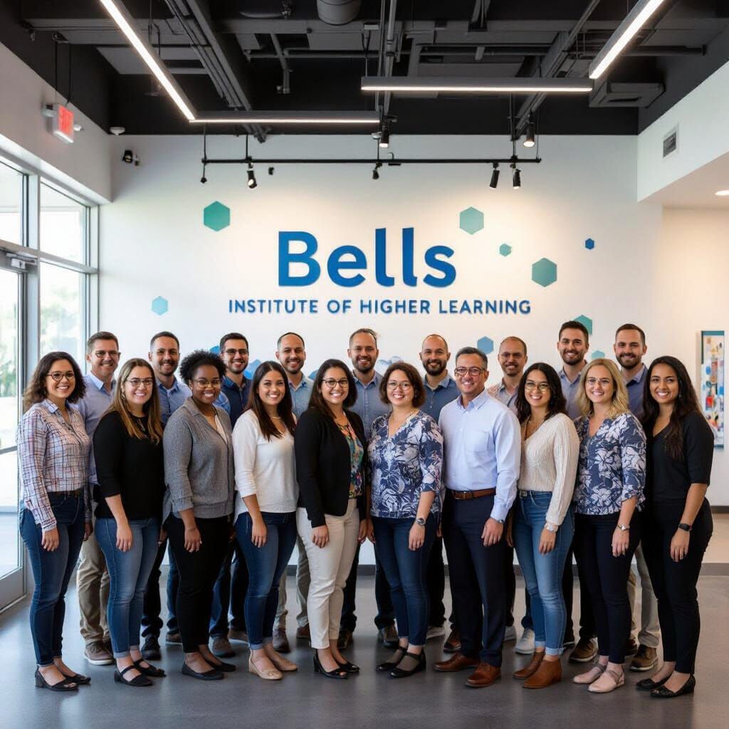 Diverse Group Photo at BELLS Institute in Ghibli Style