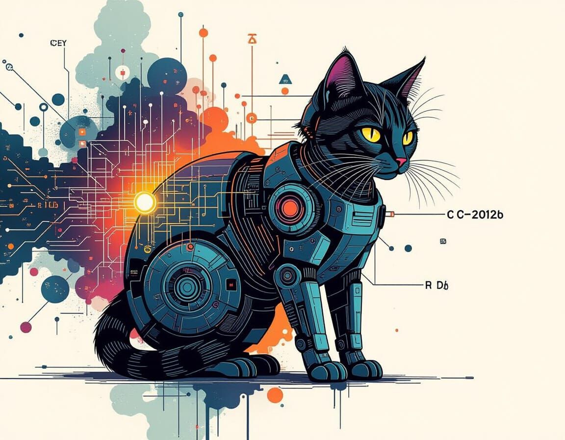 Robotic Cat in Glitchcore Circuit Diagram