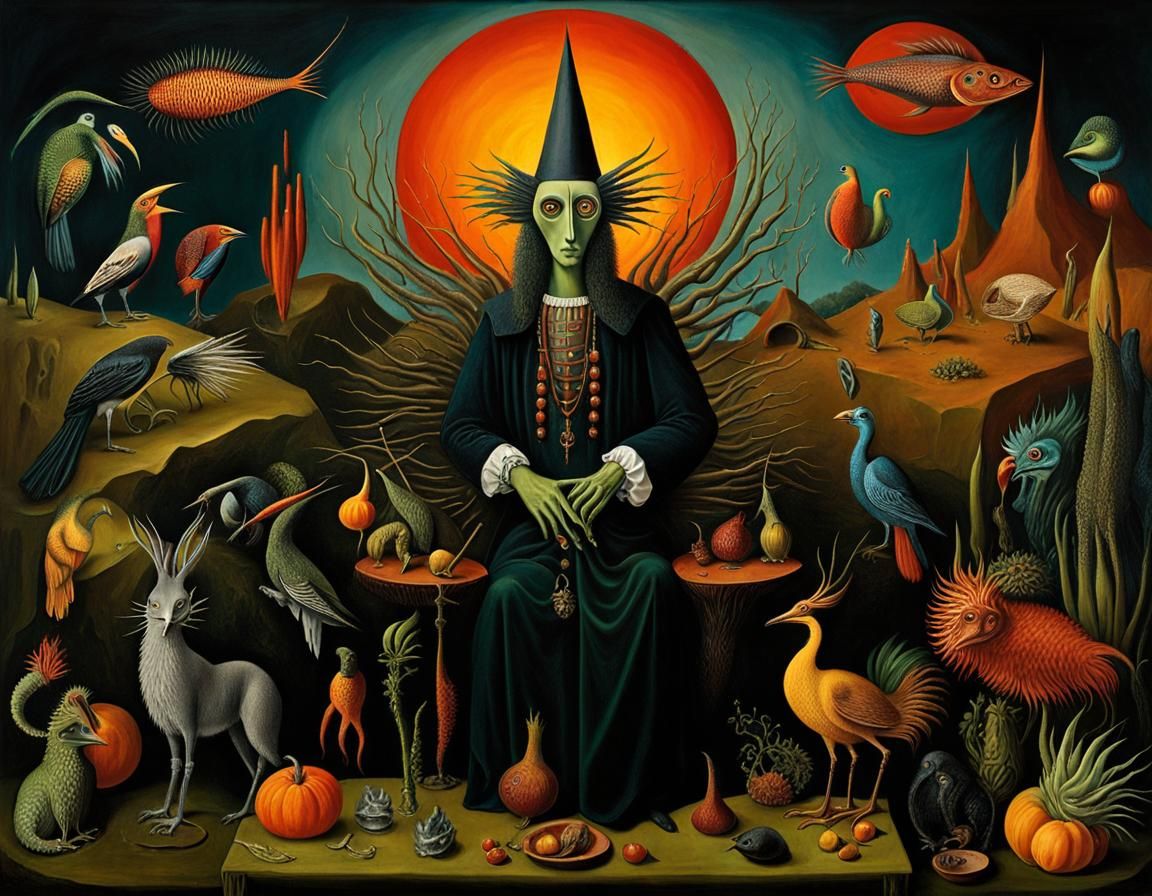 Organicpunk Dreamscape with Cats and Fungi