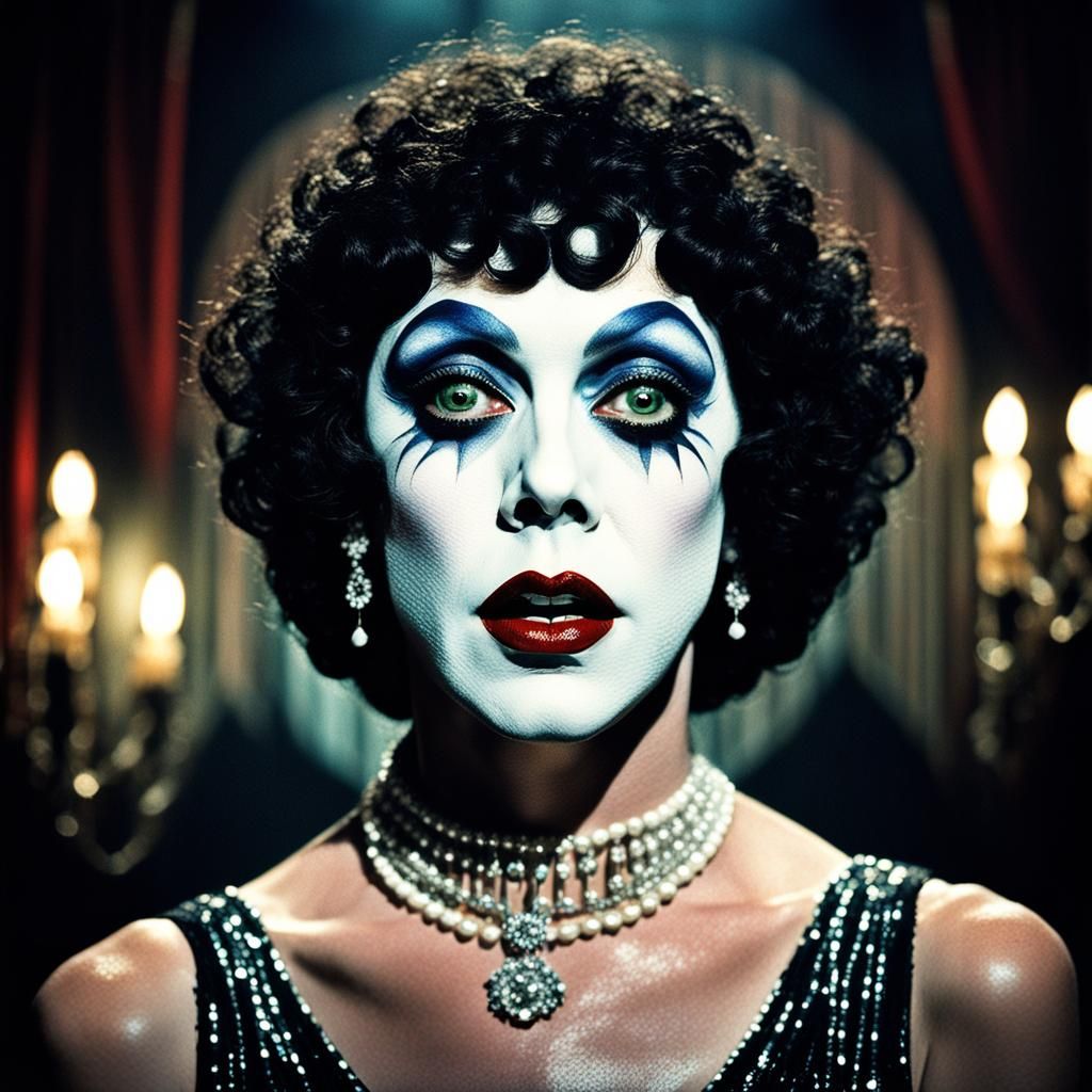 rocky horror picture show tim curry Dr Frank-N-Furter as a 1920s flapper