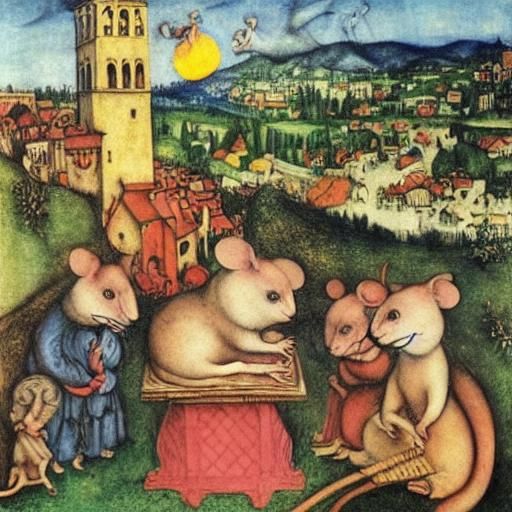 Mice Rise Over Wine City: Renaissance Surrealism