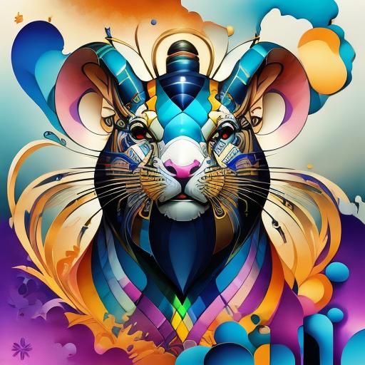 Geometric Fauvism in Cubist Art Deco Style