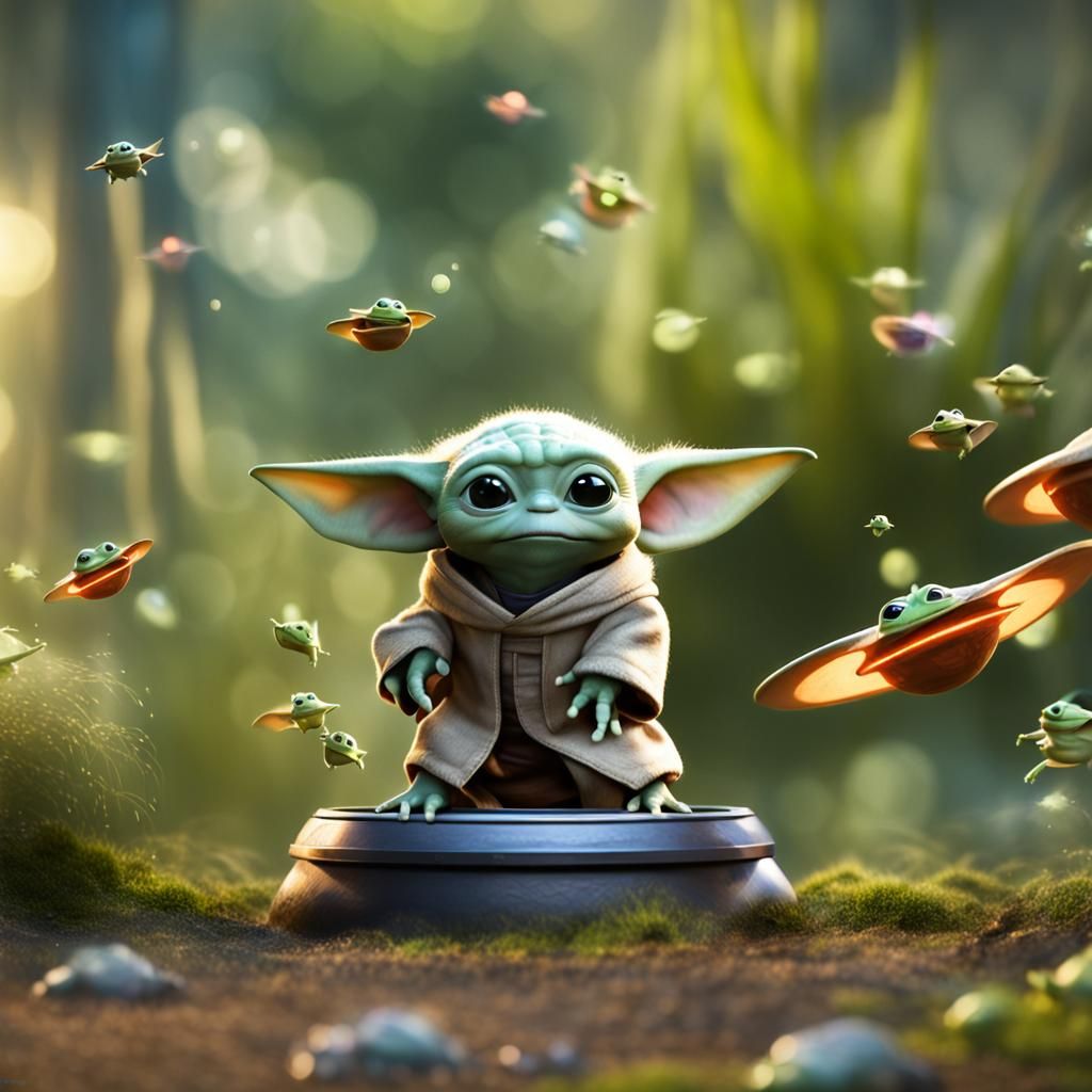 Grogu and the space frogs