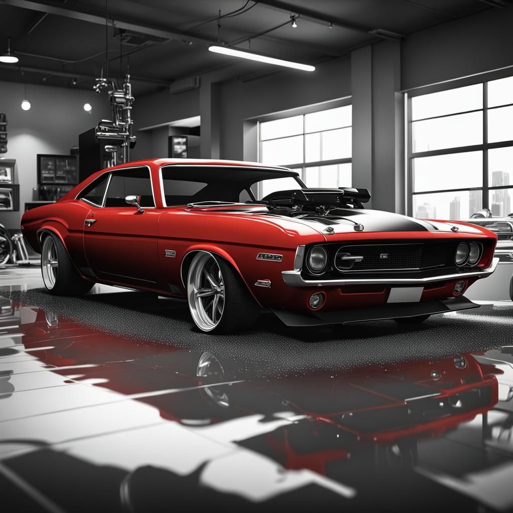 Muscle Car Meet in Vector Art Style