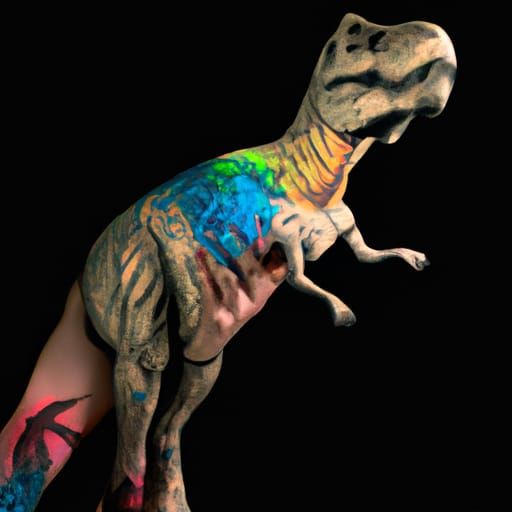 T-Rex Tattoo: Hyperrealistic Splash Art