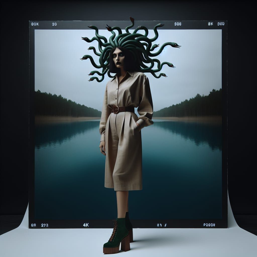 Modern Medusa Portrait in Surreal Photography Style