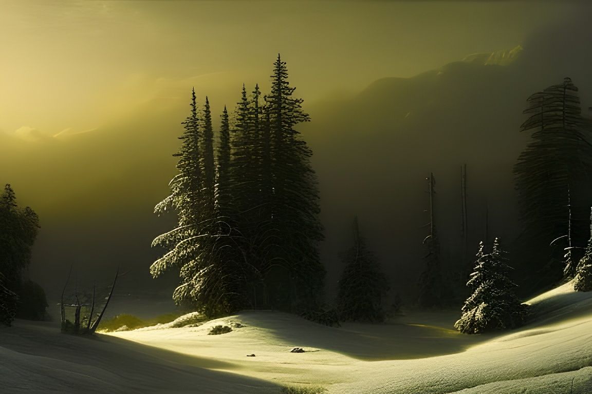 Dramatic Winter Landscape Digital Painting