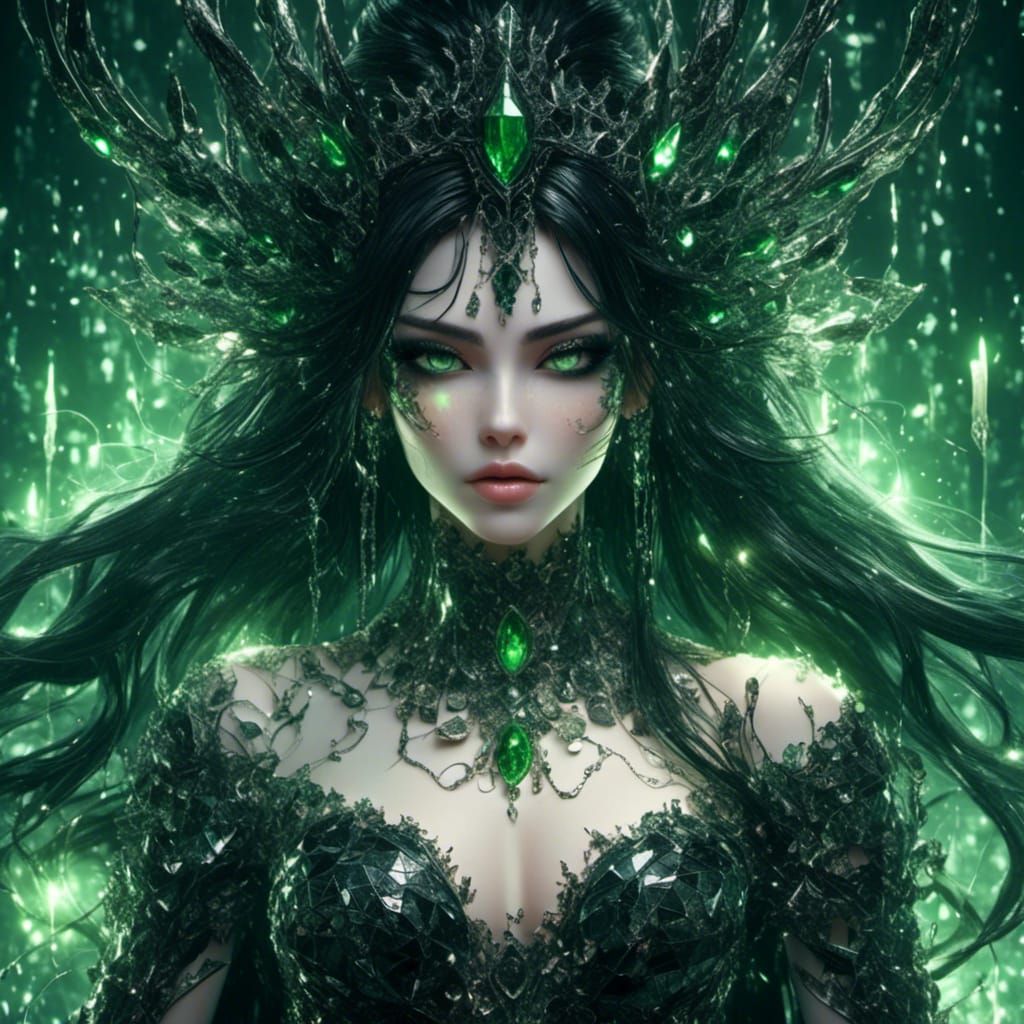 Laser-Eyed Evil Queen with Dark Aura