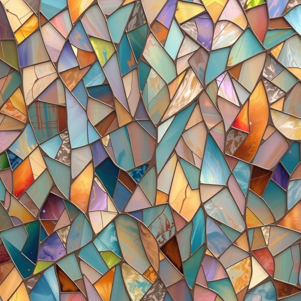 Vibrant Stained Glass Abstract in Futuristic Style