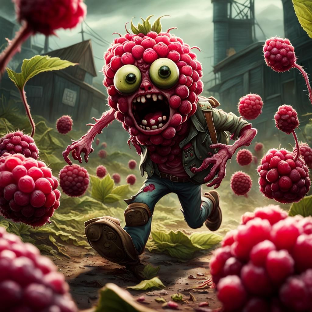 Zombie Raspberry in Post-Apocalyptic Landscape