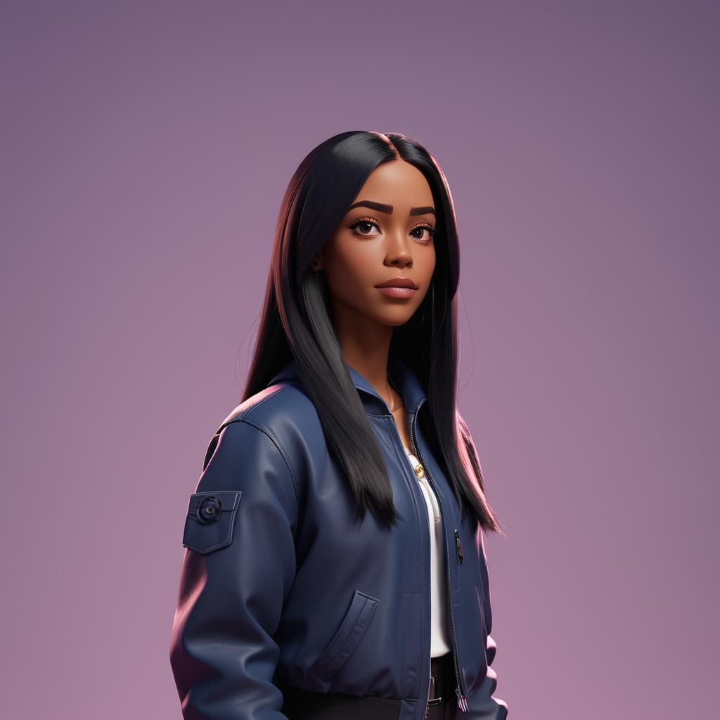 Aaliyah as Pixar-Style 3D Digital Art