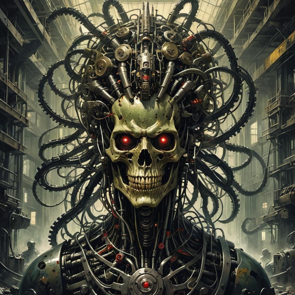 Sinister Machine Consumes All, Dark Fantasy Art