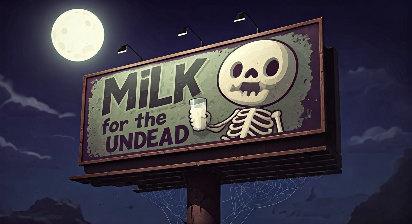 Milk for the Undead: A Retro-Style Horror Billboard