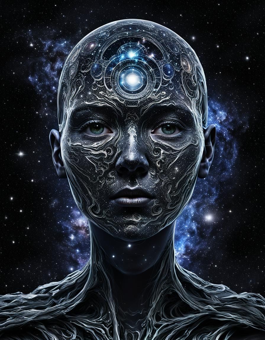 Galactic Woman: Hollow Face Portrait