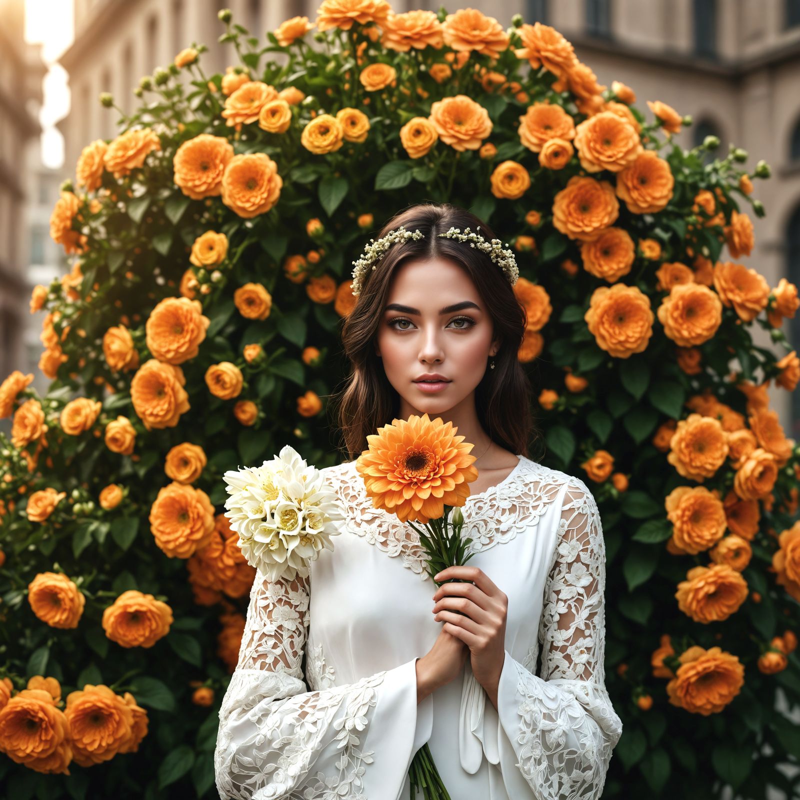 A Woman in Hyperrealistic Bloom