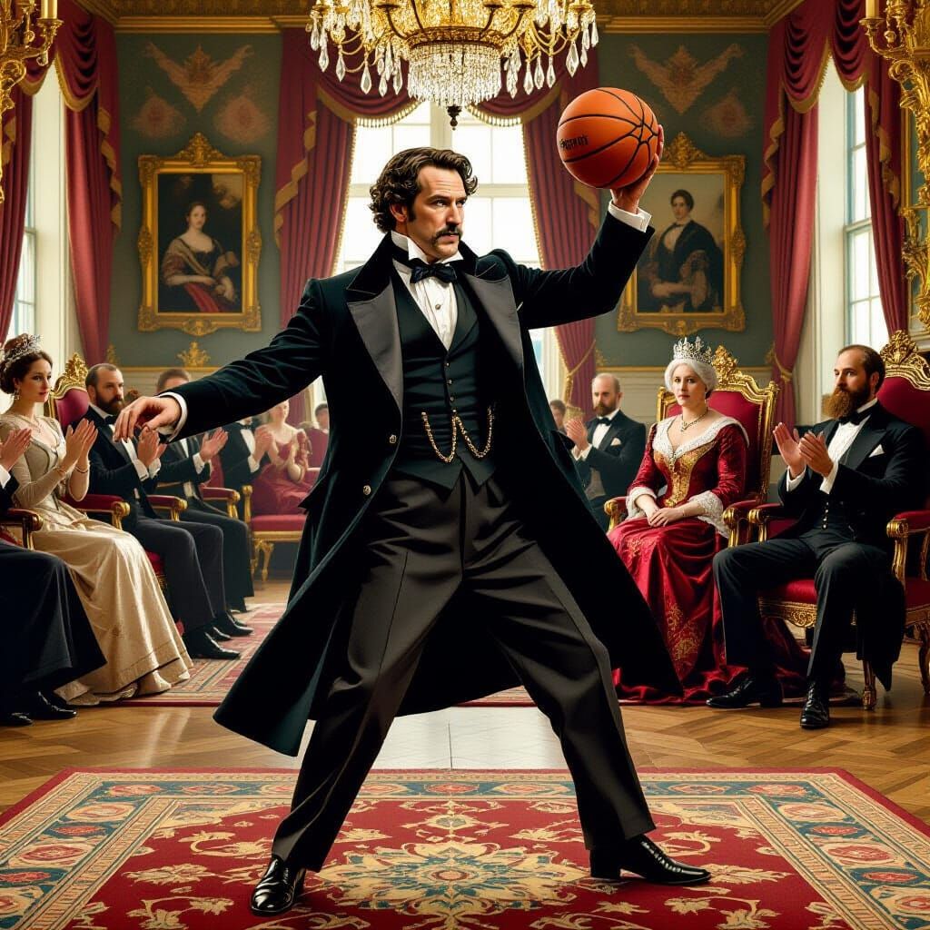 Sherlock Holmes Plays Basketball, Pre-Raphaelite Style