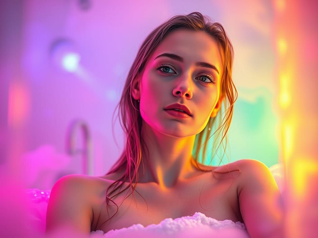 Surrealistic Portrait of a Young Woman in Luxurious Ambiance