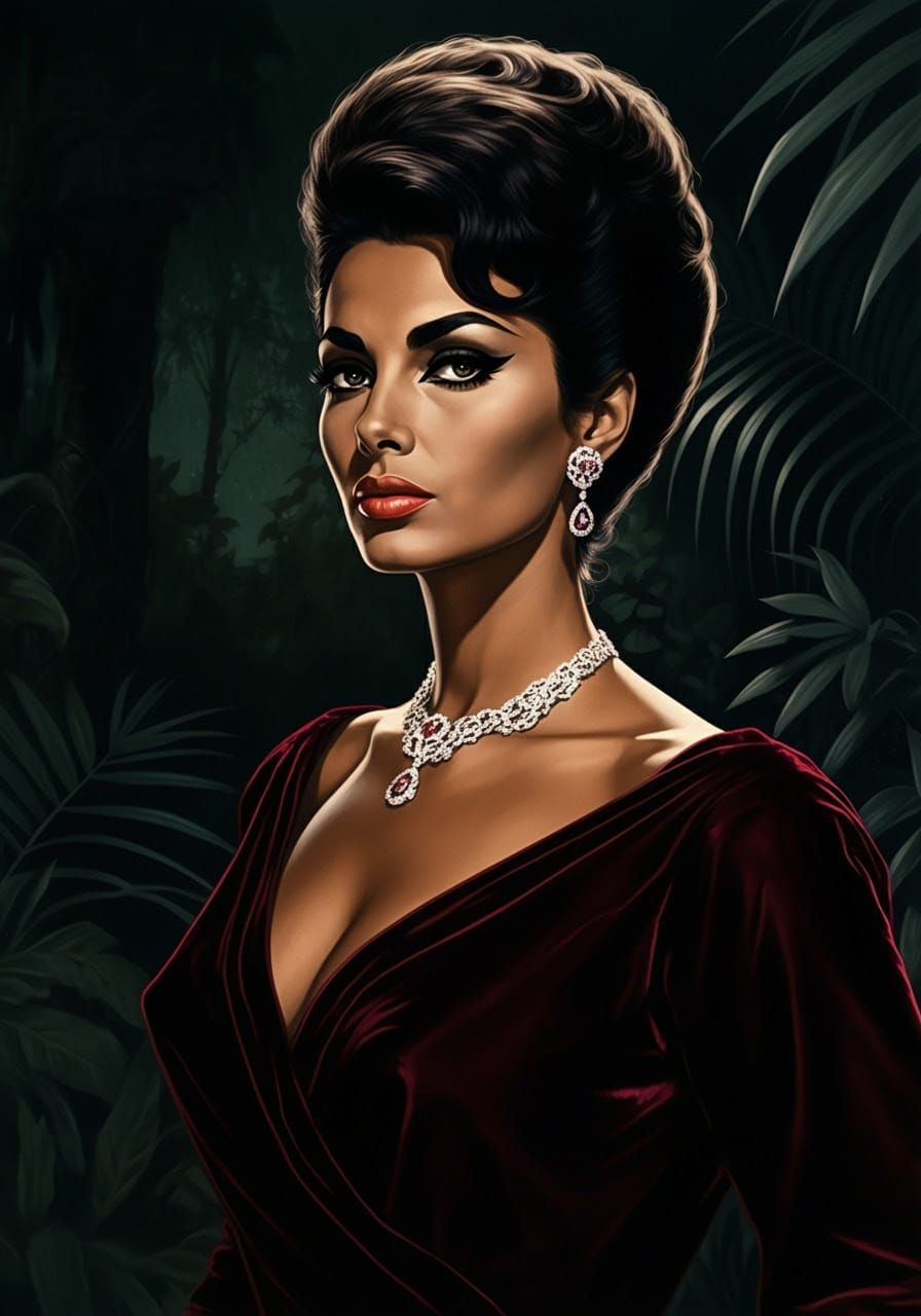 Glamorous Model in Jungle, McGinnis Style