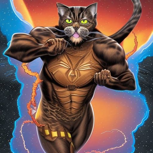 Colorado Feline Superhero in Comic Book Art