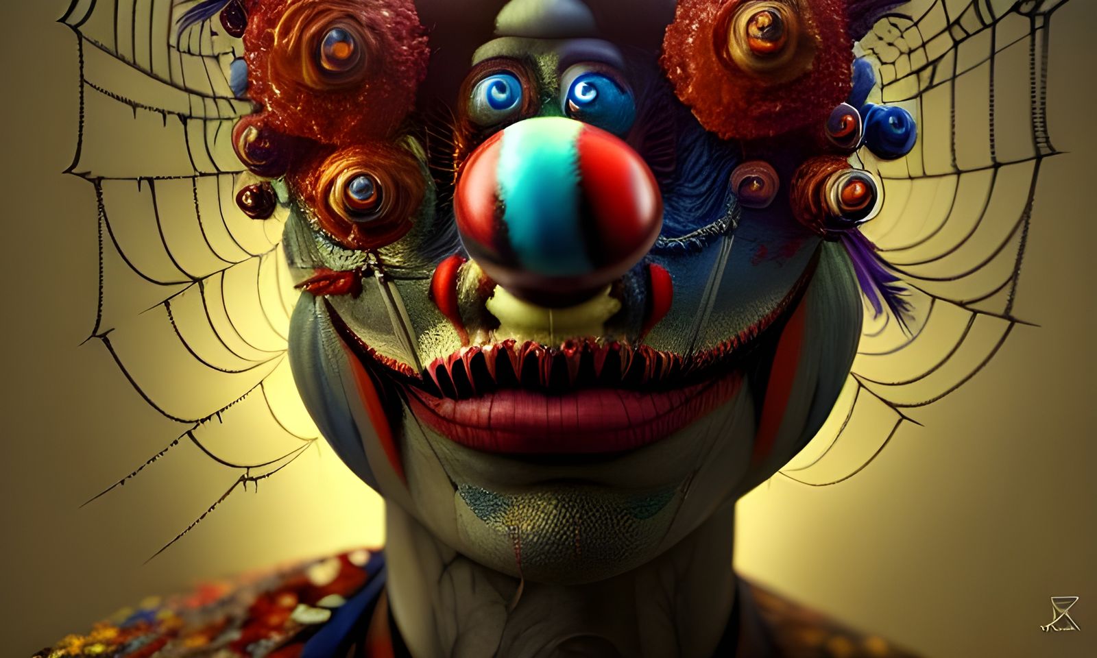 Creepy Clown with Spider Body in Digital Art