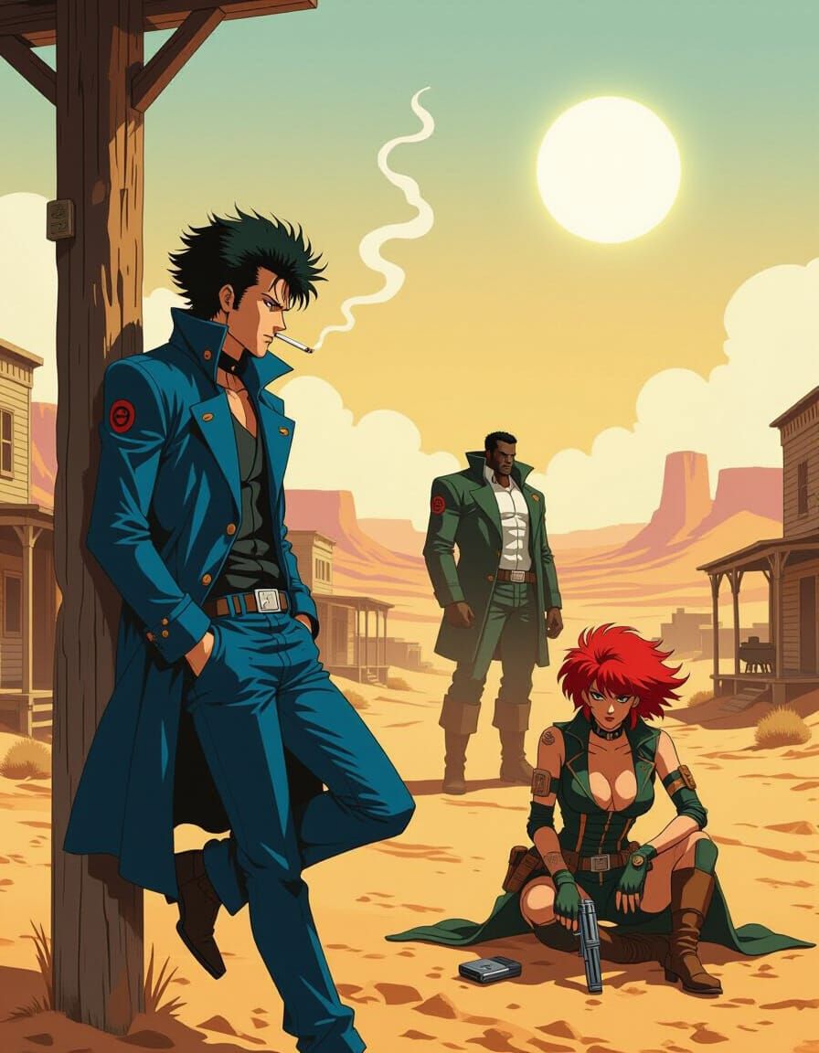 Cowboy Bebop & Trigun Characters in a Dusty Sci-Fi Western T...