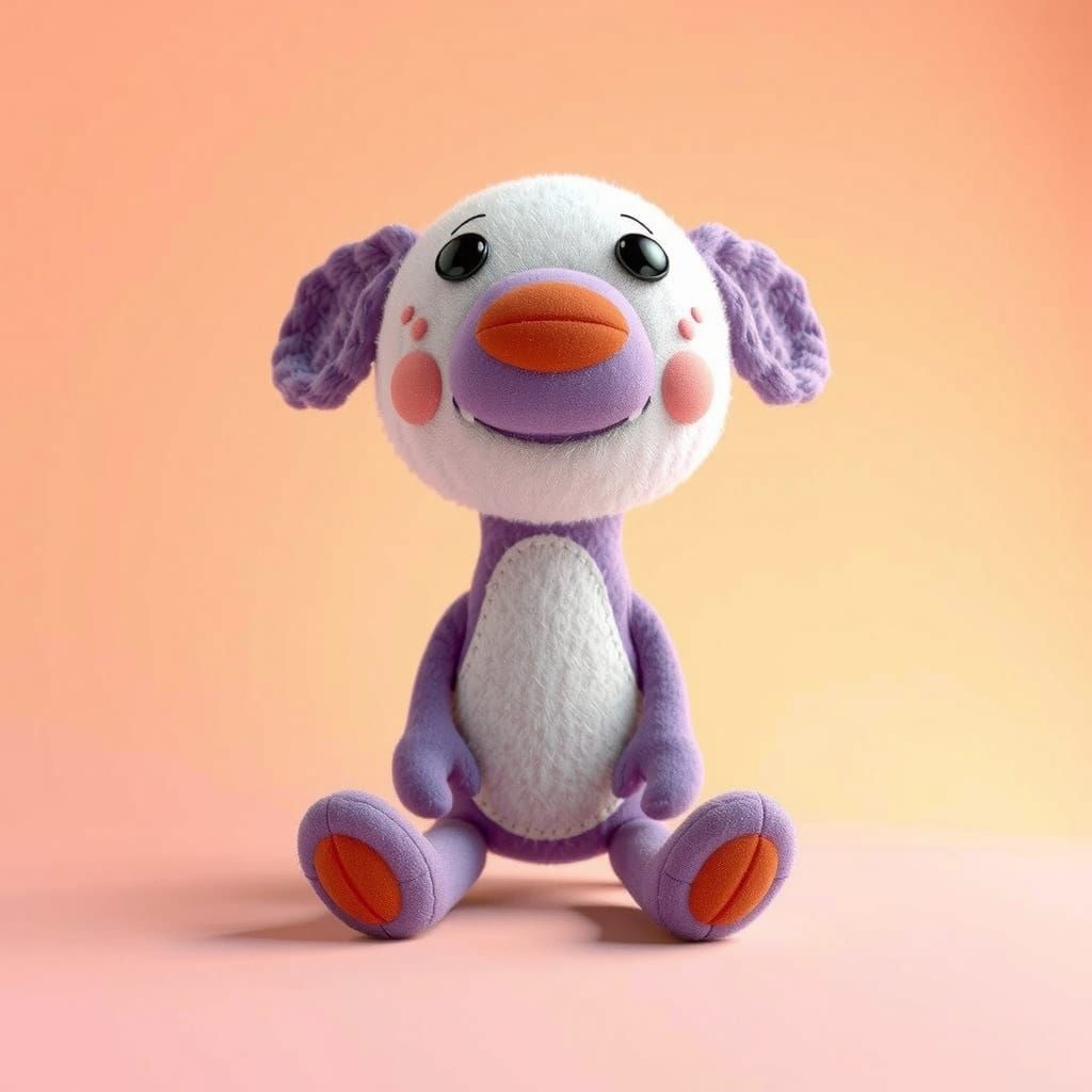 Vibrant Fabric Toy Concept Art in Cyberpunk Style