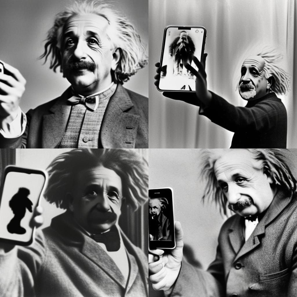 Einstein and Bigfoot Selfie: Vintage Photograph