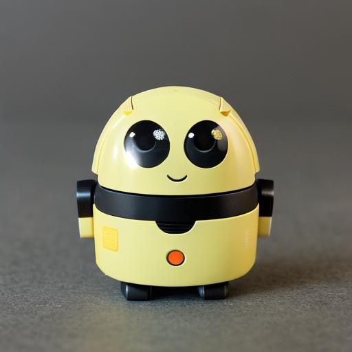 Adorable Teardrop Robot with Pleading Eyes