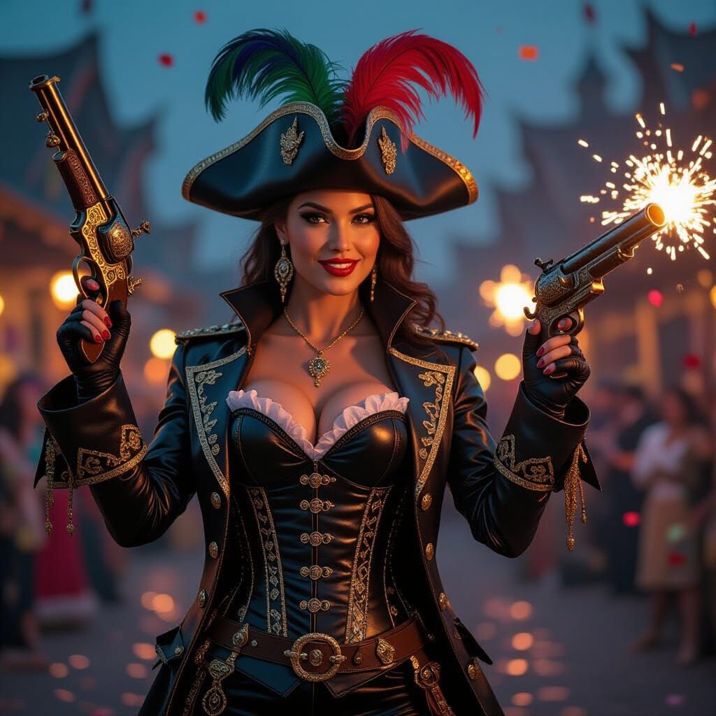 Pirate Queen at Carnival in Artgerm Style