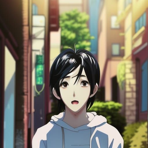 Handsome Anime Boy in Manhwa Style, Studio Ghibli