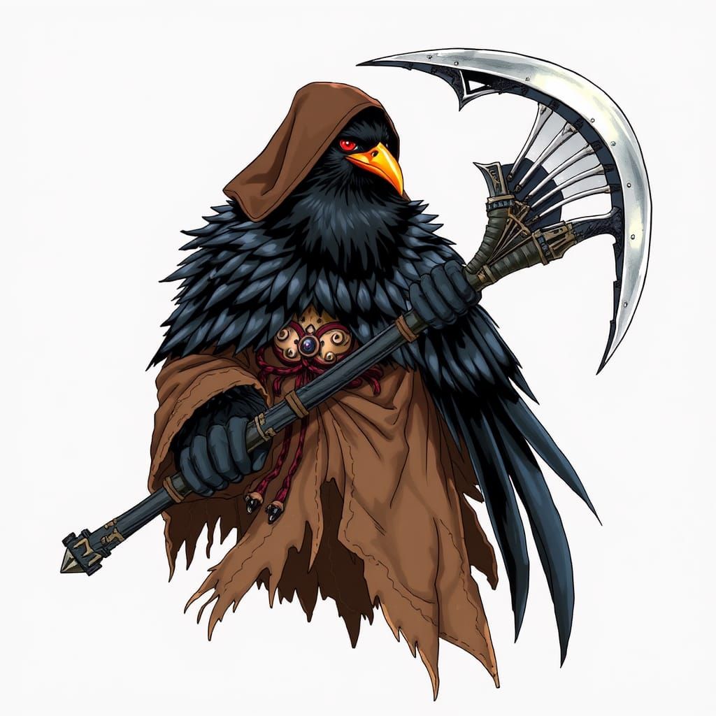 Grim reaper bird cartoon