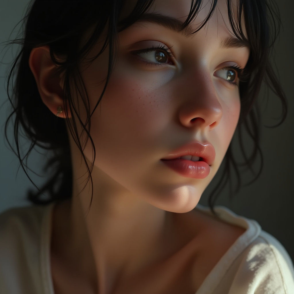 Lifelike Portrait with Soft Lighting in Matte Painting Style