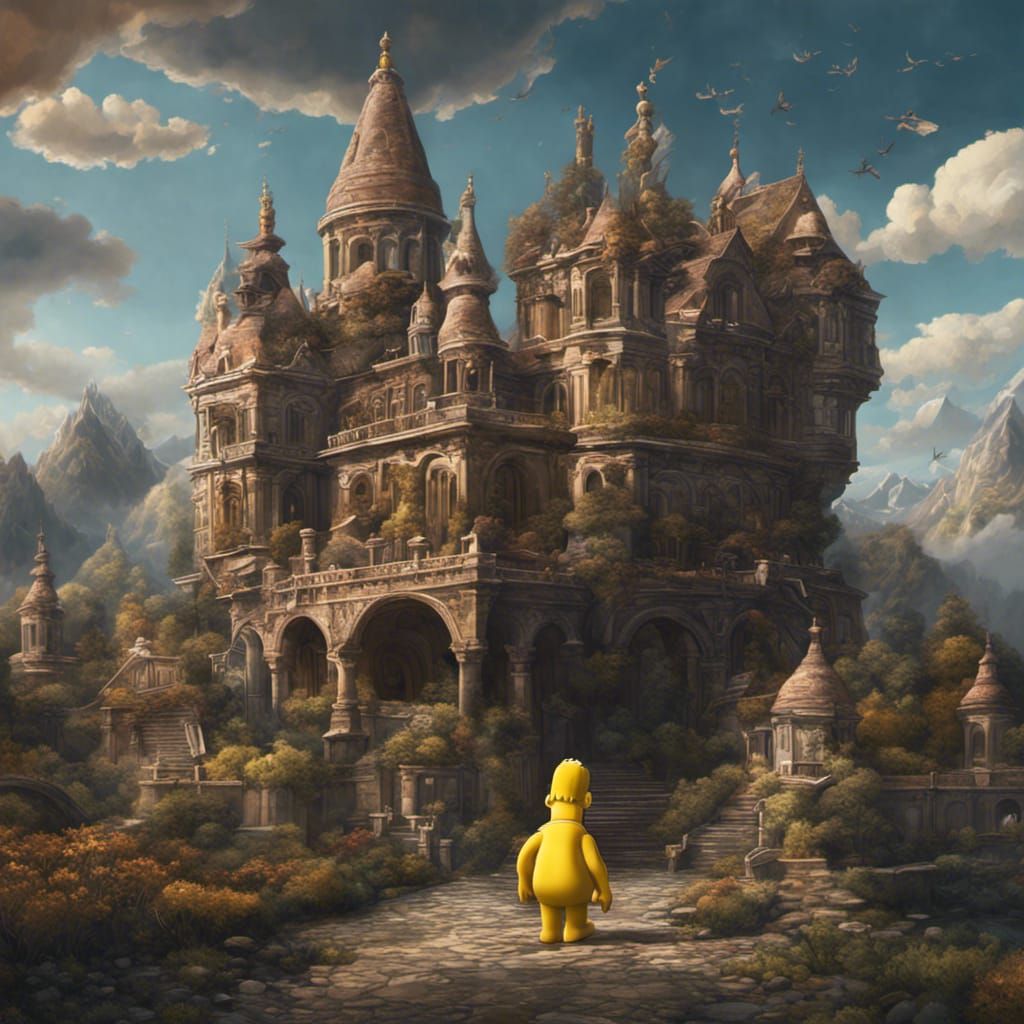 Epic Homer Simpson Digital Matte Painting