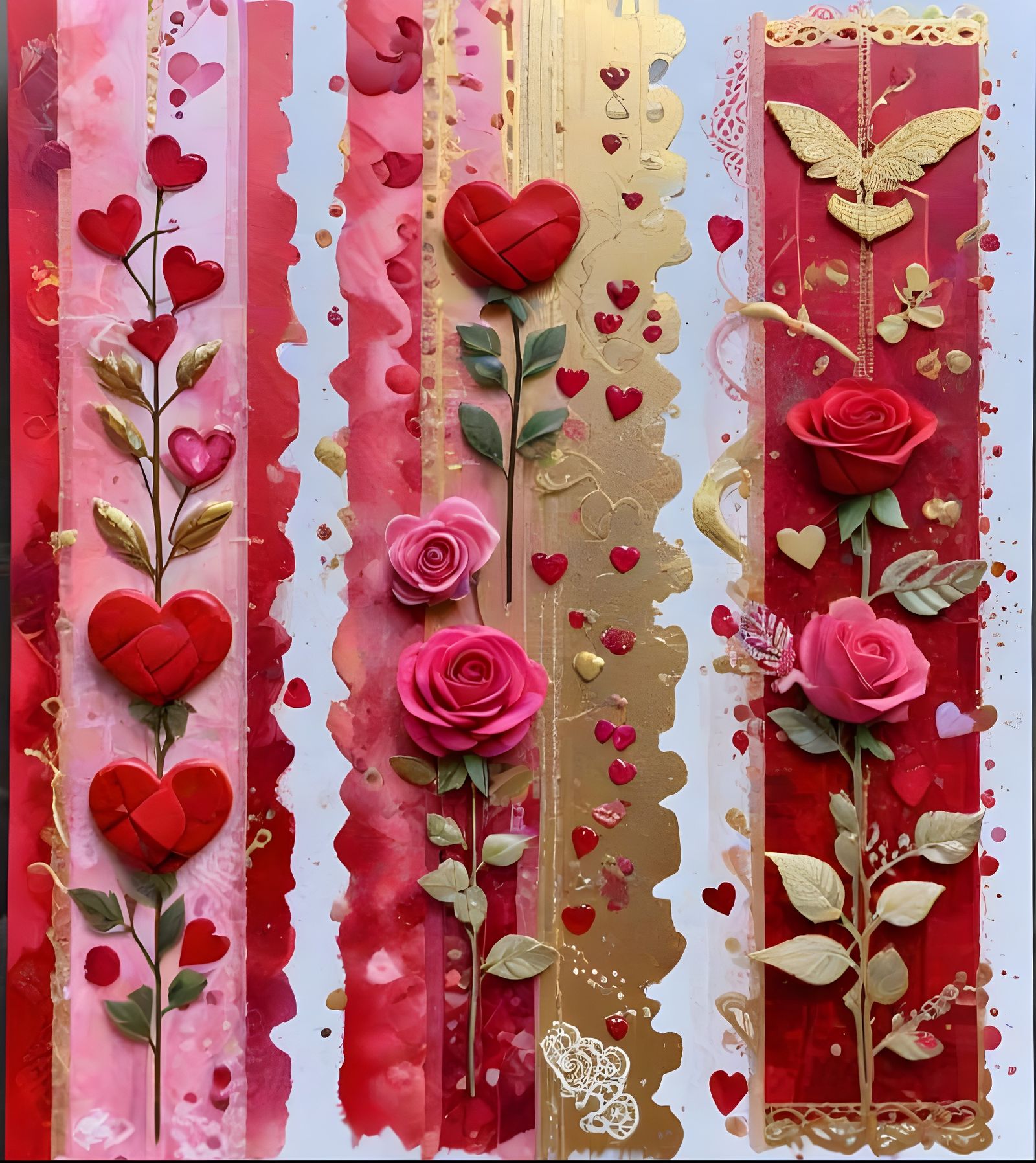 Vibrant Valentine Scenes in Watercolor Art