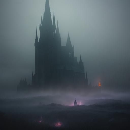 Mystical Town in Twilight: Ethereal Concept Art