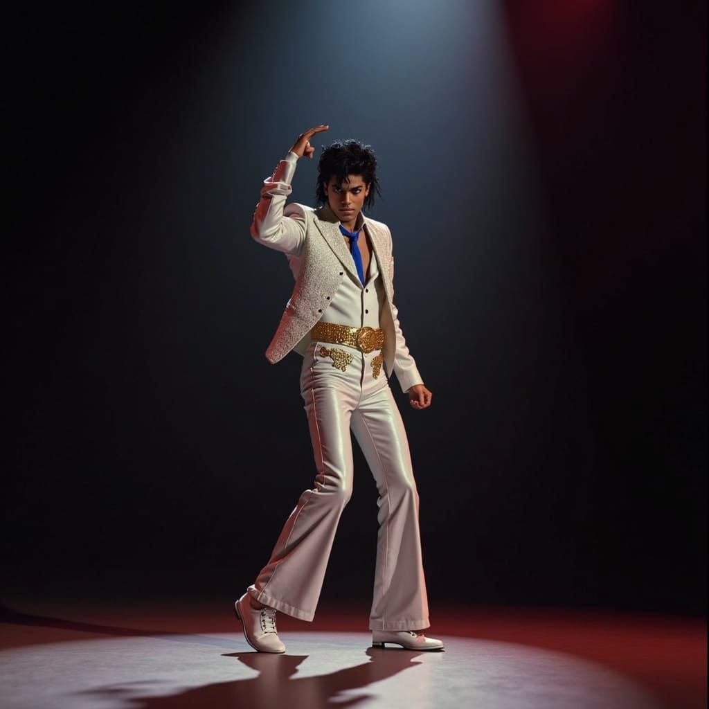 Michael Jackson's Iconic Lean in Futuristic Style