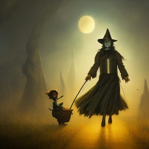 Dark Fantasy Scarecrow: Oz Masterpiece in Deep Color