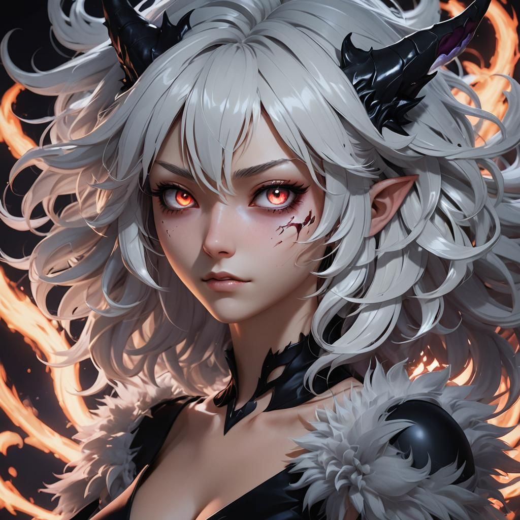 Anime Furry Girl Possessed by Demon in 3D