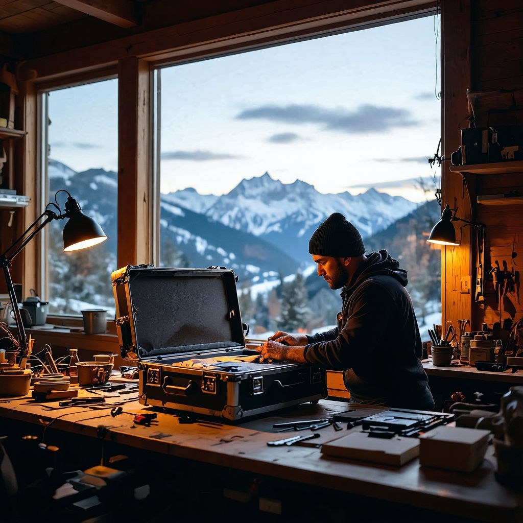 Craftsperson Assembling Flight Case in Workshop