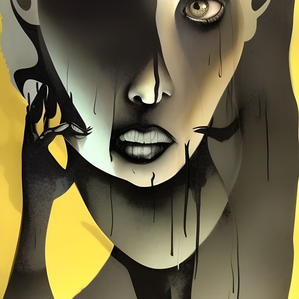 Enraged Woman: Claymation Portrait in Dave McKean Style