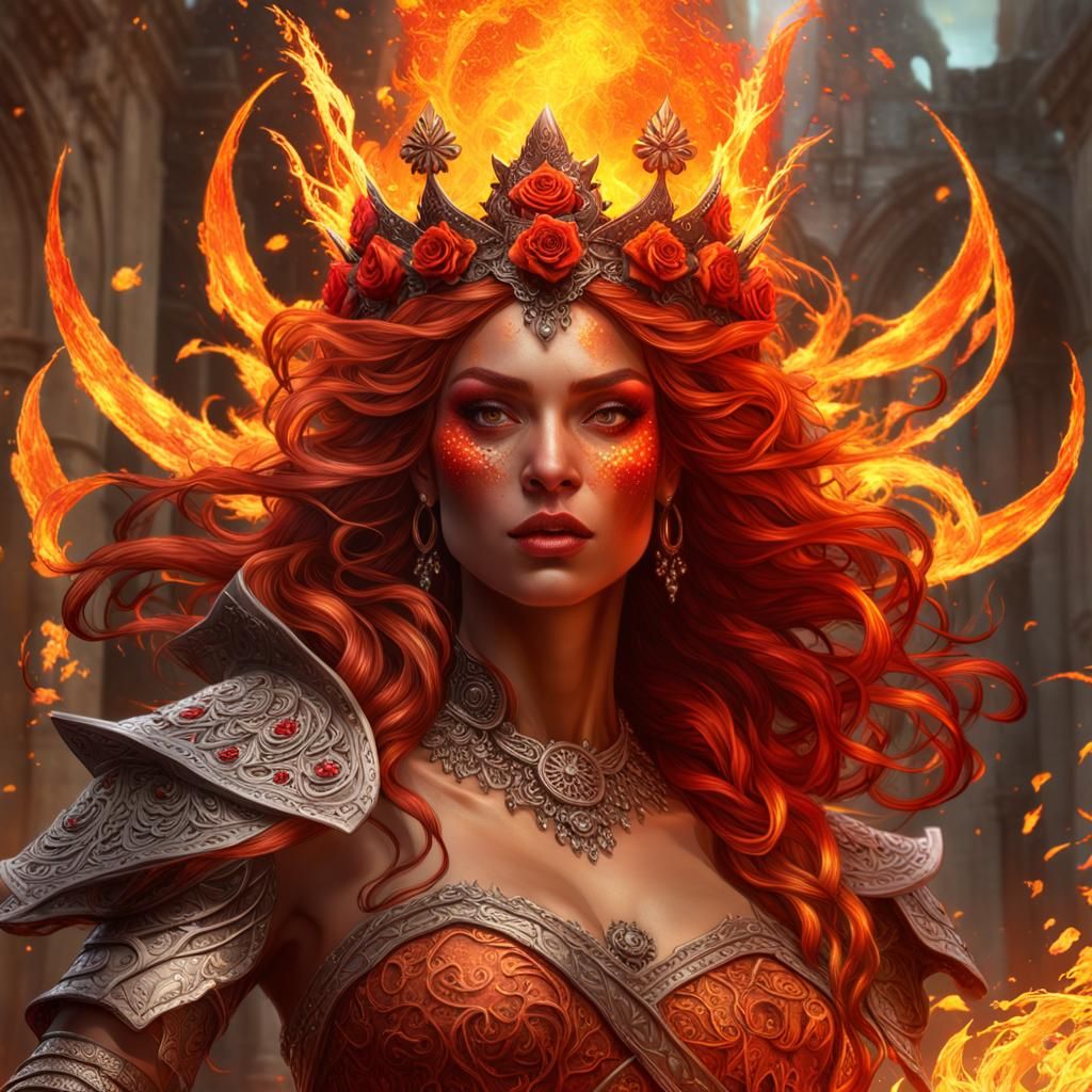 Fiery Fairy Battles Monster with Fire Magic