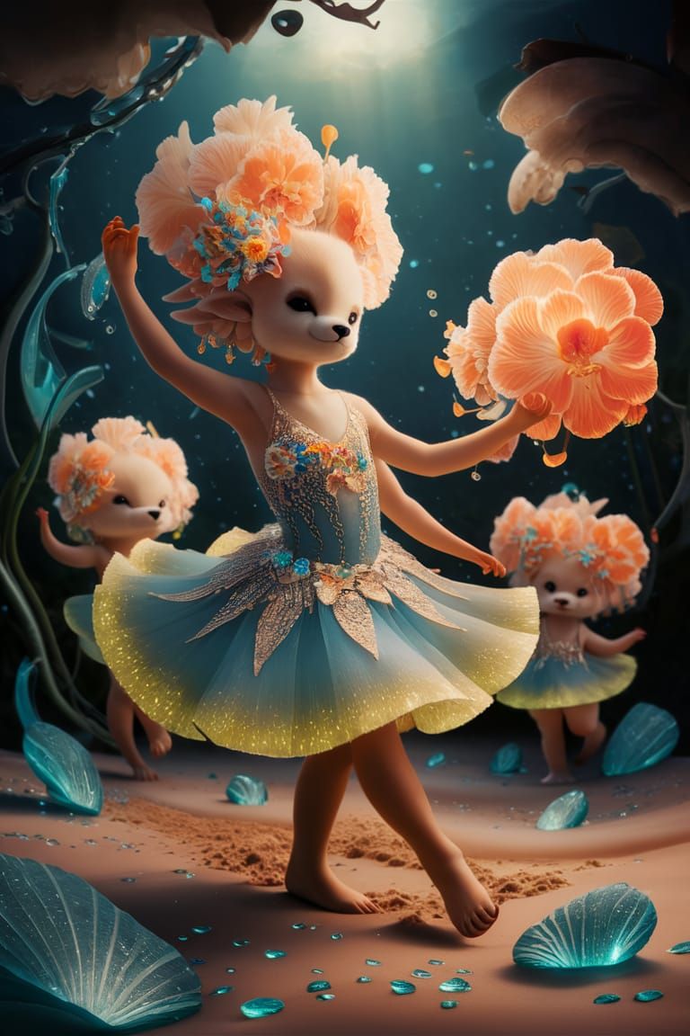 Sea Glass Bearorchids in a Dreamscape