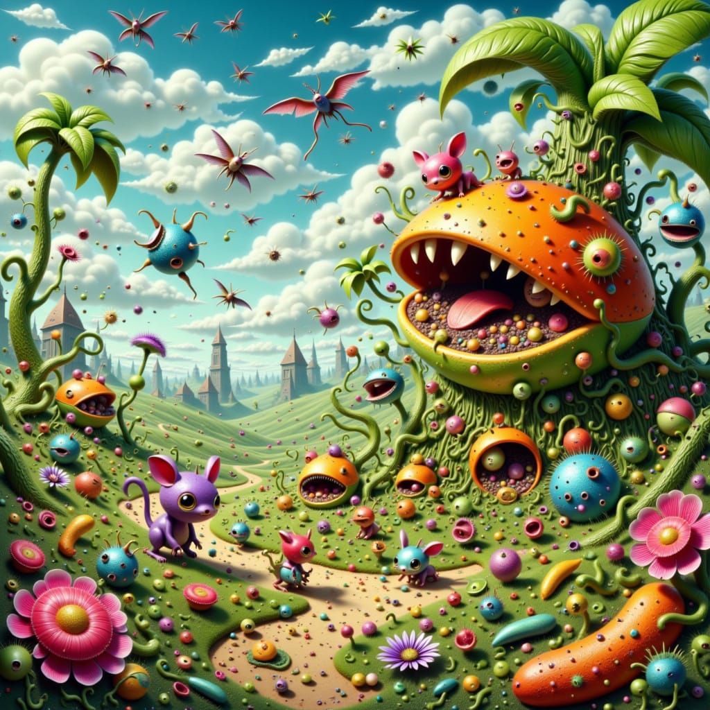 Whimsical Gourd Farmstand with Crystalline Produce